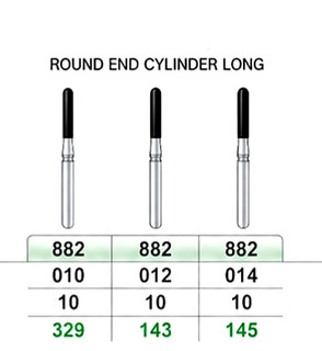 فرز توربین دندانپزشکی دور سبز( ۱۰ عددی) ROUND END CYLINDER